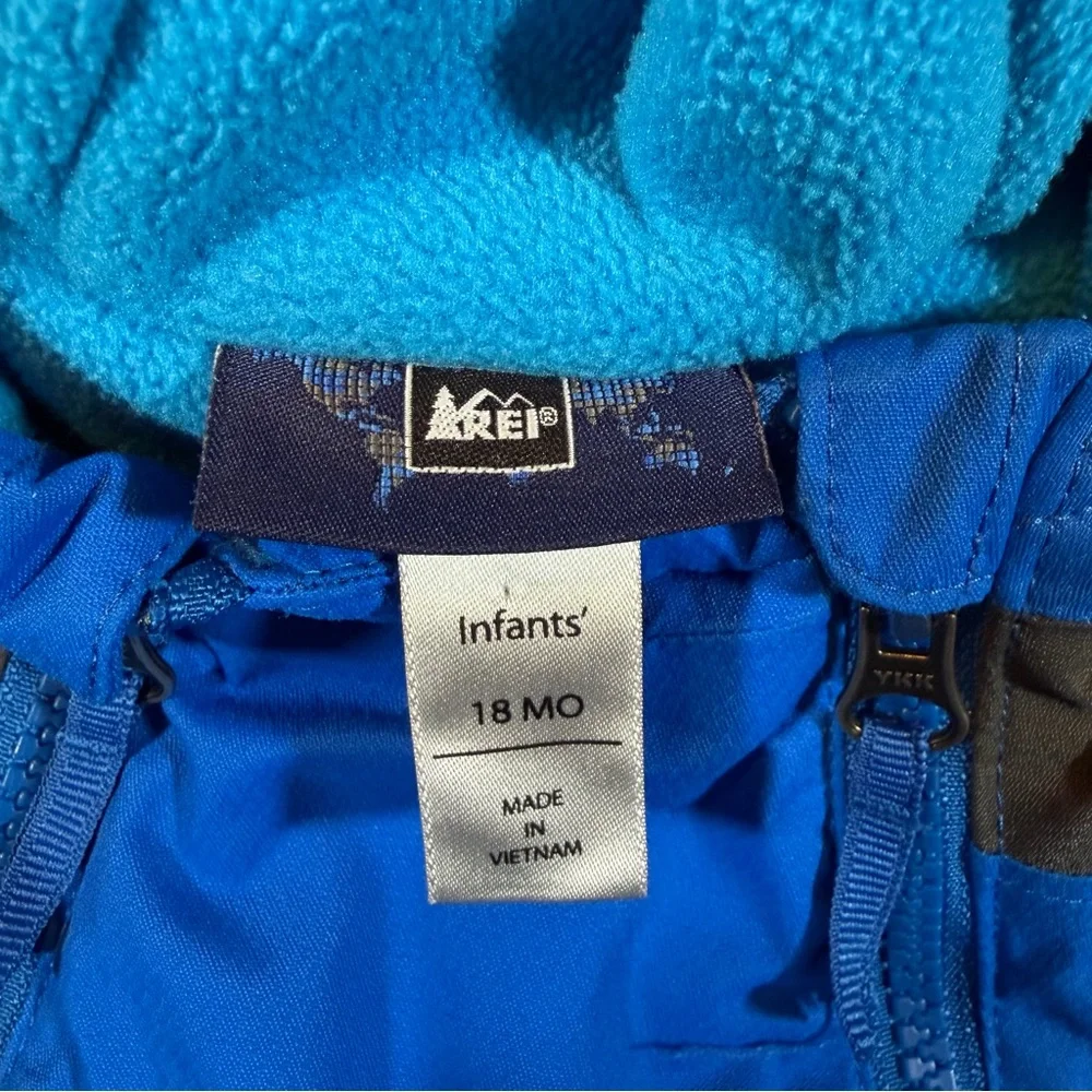 REI 18 Months Timber Mountain Blue Snowsuit Fleece‎ Lined Full Zip Up Hooded